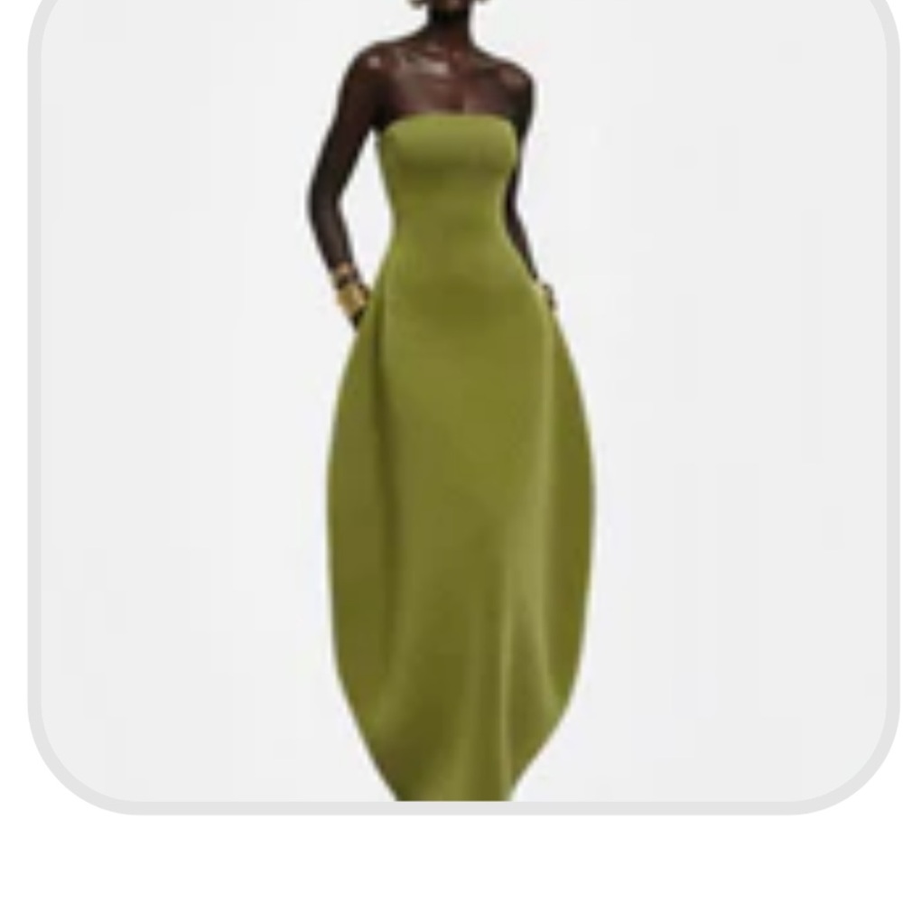 Hanifa Strapless Dress in Olive